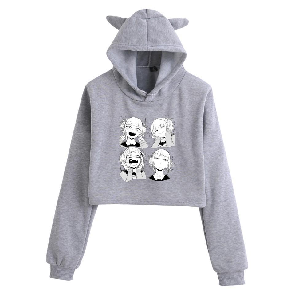 Heiß verkaufendes Katzenohren Anime Senpai Cropped Kapuzenpullover für Damen für Herbst/Winter