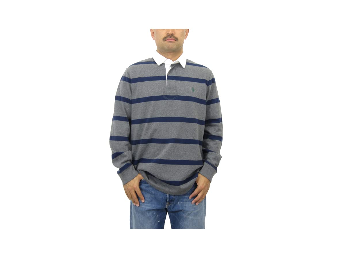 

Polo Ralph Lauren Classic Fit Striped Long Sleeve Rugby Men s Shirt, 0103938-XXL-GREYNAVY [Used]