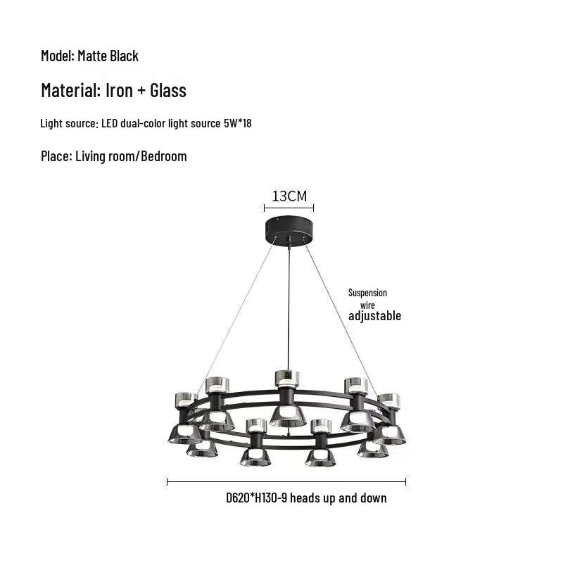 

Современная итальянская минималистичная стеклянная люстра для гостиной или бара Three-color light