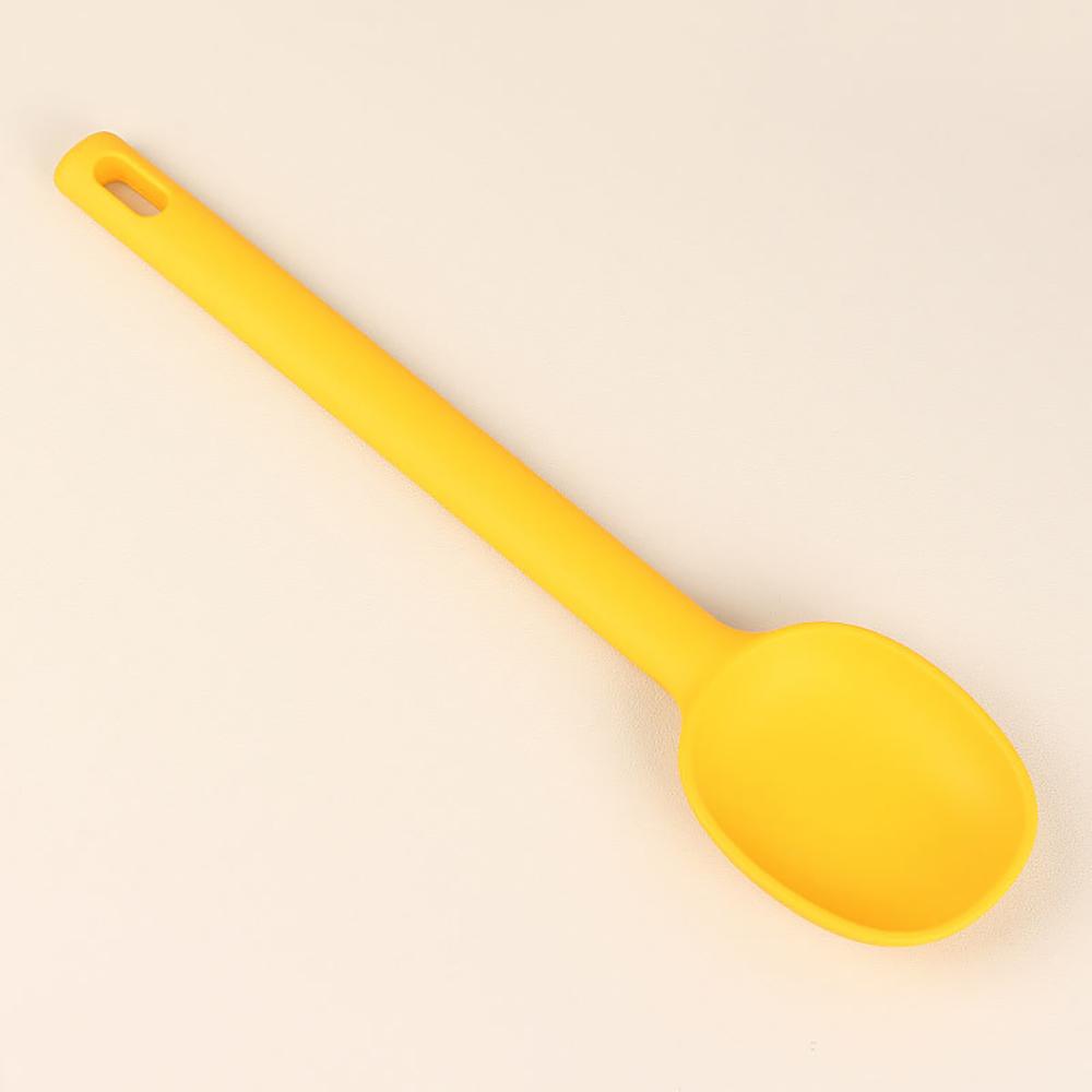 1 ks Silikonová salátová míchací lžíce Tepelně odolná Mělká polévková lžíce Nepřilnavá nádoba Kuchyňské pečicí nářadí