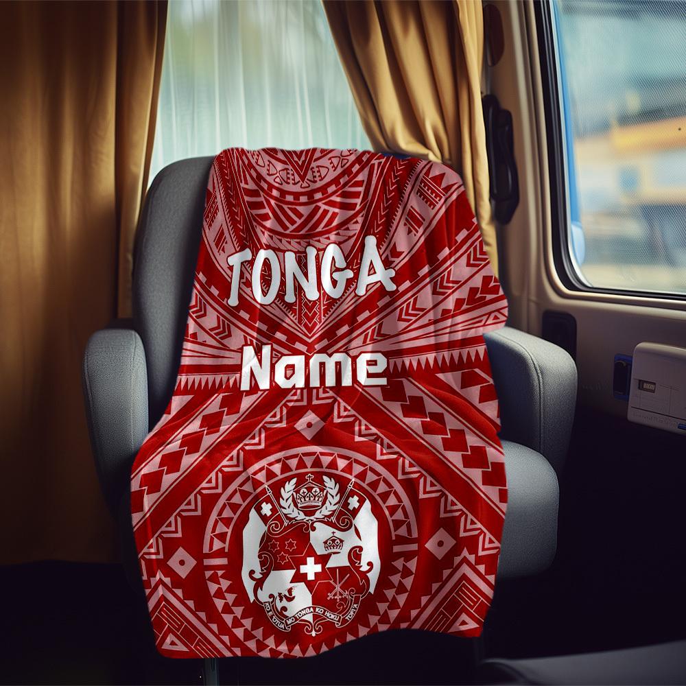Tonga Pattern Customize Your Name Rv Blanket Comfortable Soft Lightweight All Season Multi Purpose Blanket For Travel Camping Picnics Sofas Rvs Beds