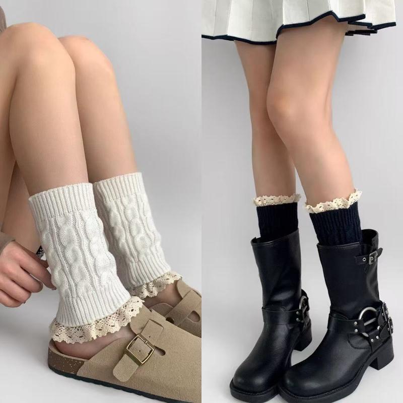 Ankle Warmers Leg Womens Winter Warm Stretch Knitted Slouch Thermal Ladies Thick Cuffs Boot Socks Female Gaiter Lolita Gift