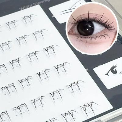 Selbstklebende untere Wimpern Kein Kleber benötigt Wiederverwendbar Untere Wimpern Koreanischer Stil Make-up DIY Individuelle Manga Wimpernbüschel