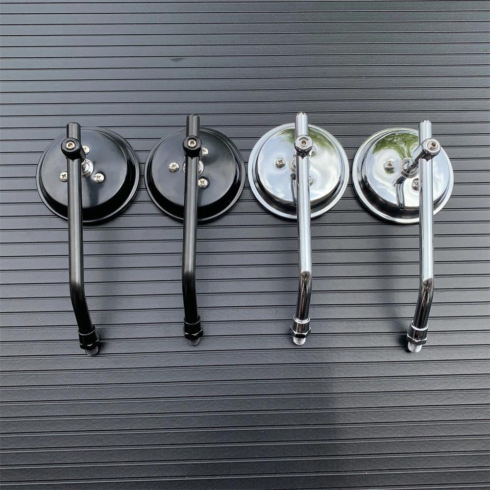 Motorcycle Rearview Side Mirror with 10mm Screws Universal Round  Retro Modified Motorbike Cafe Racer Rearview Mirrors