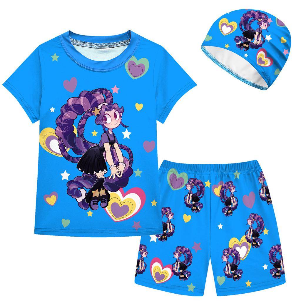 20909 2pcs/set Kids Girls Lily Lovebraids Swimsuit Swimwear Top Shorts Sets 100cm синий