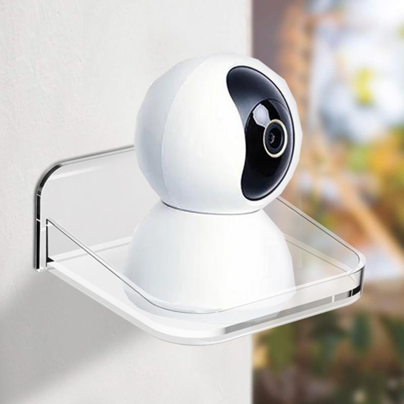 1PCS SurveillanceCamera Shelf Acrylic Adhesive Wall Mount Stand Storage Rack For Small Items Wall Space Bathroom Bedroom