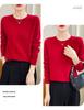 Women's Andy Plush Osmanthus Stitch Loose Knit Pullover Sweater - Round Neck, Solid Color, Versatile Base Layer