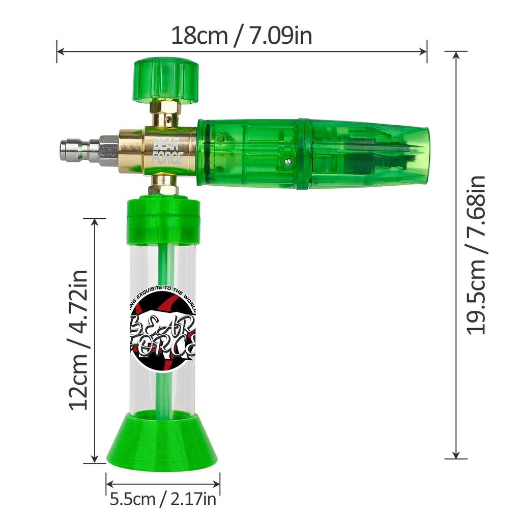 BEAR FORCE Pressure Magnetic Suction Mini Foam Cannon Pro with 1/4 Quick Connector, Pressure Washer 360° Adjustable Snow Foam Lance