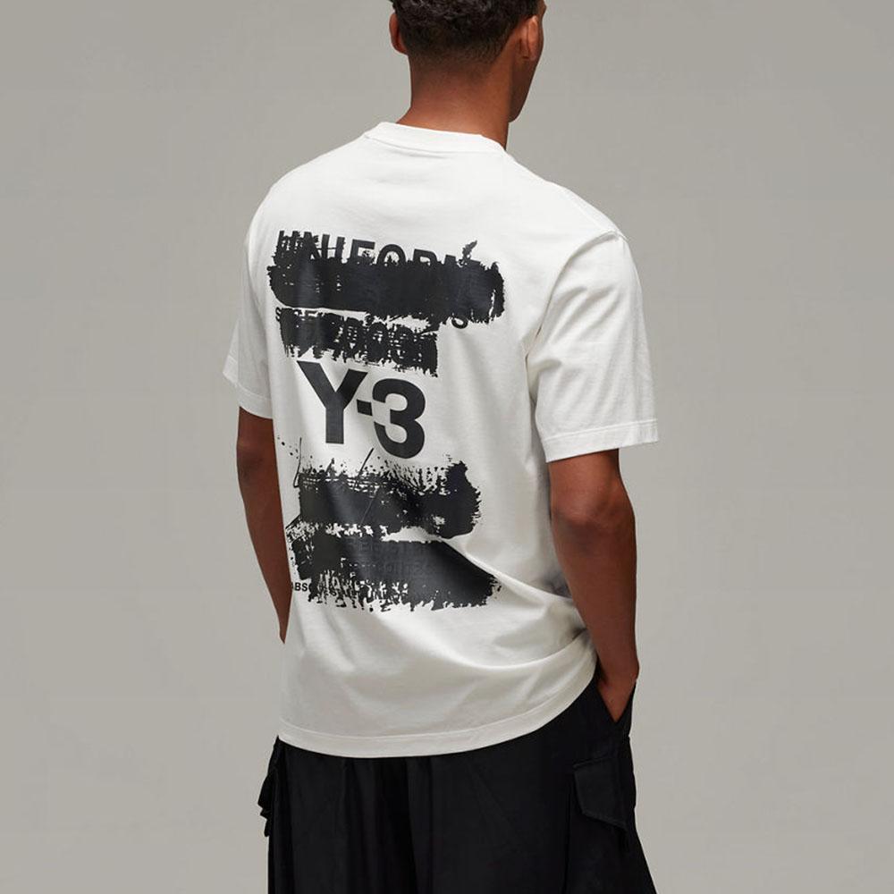 Y-3 Graphic Short-Sleeve Tee White Unisex Tops JM7815