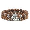 Herren Retro Obsidian Perlenarmband - Trendiges, Nischen-Design für Glück.