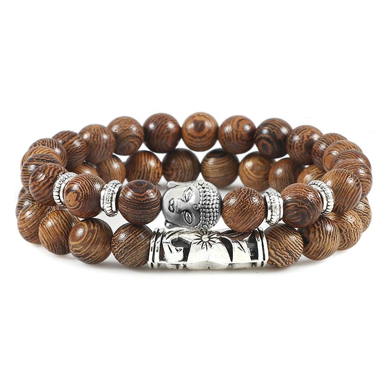 Herren Retro Obsidian Perlenarmband - Trendiges, Nischen-Design für Glück.