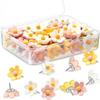 30 Colorful 3D Flower Resin Pushpins for Felt Boards and Polaroid Photos