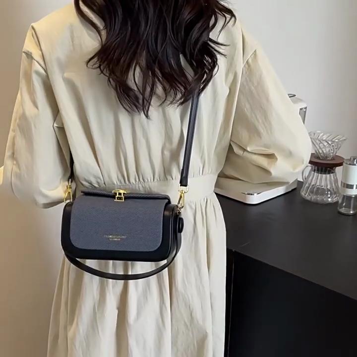 Stylish Vintage Mini Crossbody Bag with a Kiss Lock Featuring a Detachable Top Handle And a Square Design Perfect for Women AVE