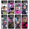 JoJo Adventure Higashikata Josuke Étui de téléphone noir pour Samsung ZFlip7 ZFlip6 ZFlip5 ZFlip4 ZFlip3 5G Coque rigide protectrice Galaxy Z Fl