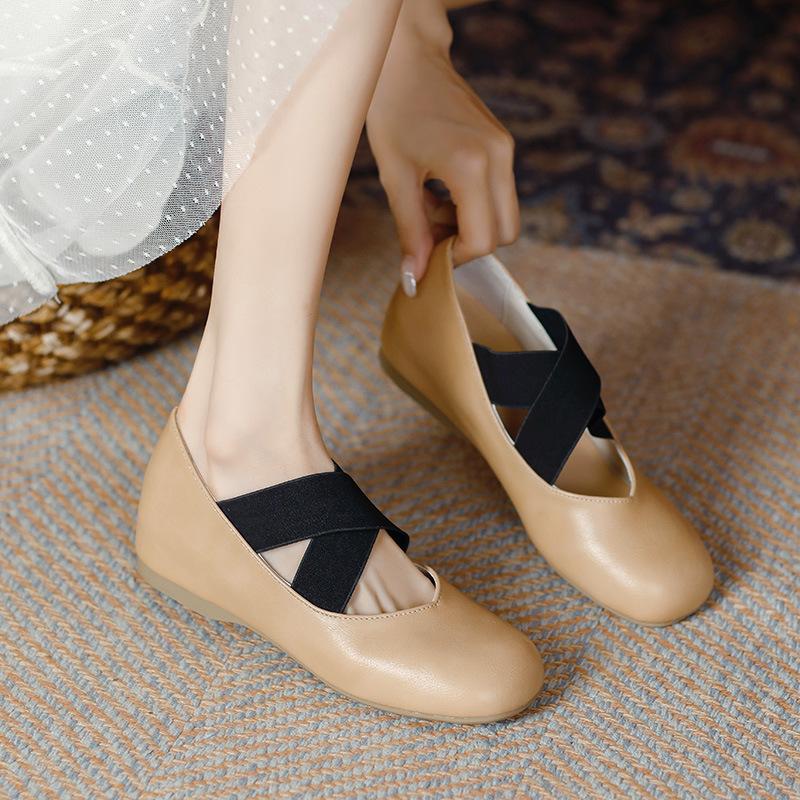 

5LLM ballet single shoes women s autumn height increase shallow ** fork strap Mary Jane women s shoes small size women s shoes 33 39 хакі