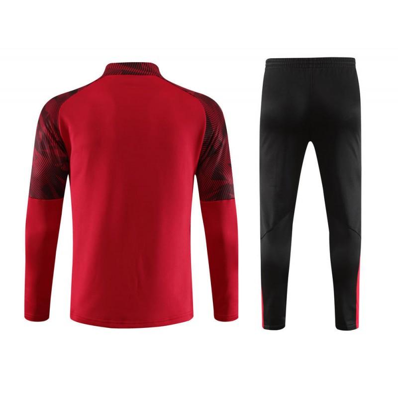 Men Women Kids Half Zip Football Training Tracksuit Long Sleeve Sports Top Pants Set Team