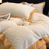 Light Luxury Embroidered Milk Fleece Bed Four-piece Set Winter Thickened Bed Sheet Quilt Cover Pillowcase