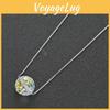 Colar de Prata S925 com Bola de Cristal Austríaco Pingente de Cristal Corrente para Clavícula Dia dos Namorados Aurora Corrente de Pescoço Presente Forma Geométrica Corrente Caixa