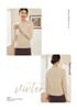 100% Pure Cashmere Women's Round Neck Knit Sweater with Wheat Ear Jacquard Design