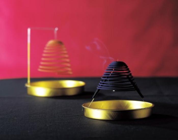 Maruesu Myoo Lavender Spiral 10 Stringless Incense, Low-Smoke Incense, Incense, Rolls,