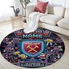 Custom Name West Ham United Round Area Rug,Carpet Rug for Living Room Bedroom Sofa Playroom Decor,Non-slip Floor Mat