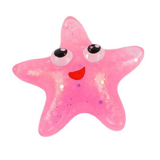 Starfish Squeeze Toy Cozy Touch Soft Rebound Shine Sequins Mini Cute Pinch Toy Relieve Stress TPR Creative Squishes Decompression Toy Party Favor