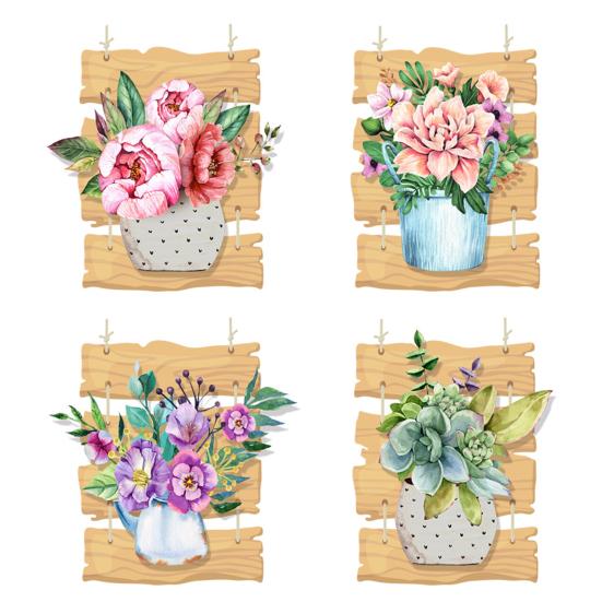 

Стикер стены Съемный самоклеящийся ПВХ мультфильм бонсай Наклейка на стену Наклейки на стену разноцветный