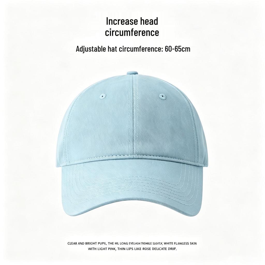 "Cappellino da baseball unisex a tinta unita da 65 cm con parte superiore morbida, visiera approfondita e allargata per un aspetto del viso più snello."