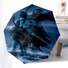 Blauer Krieger-Schirm im Avatar-Stil: Automatisches Öffnen/Schließen, Faltbares Design, Regenschutz für den Außenbereich für Fans und Reisende0198b