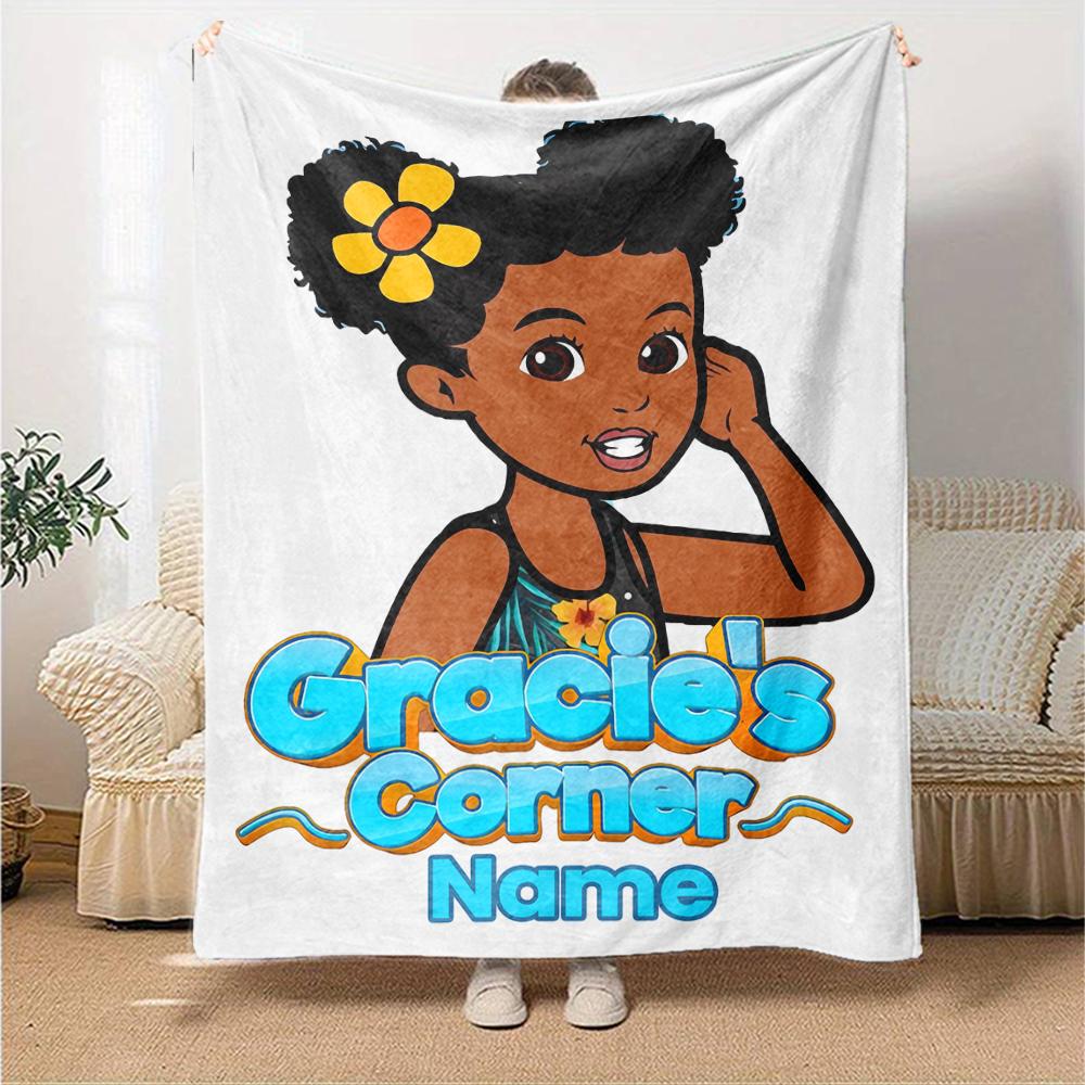 Customiz Name Personality Gracies Corner Blanket Soft &Warm Sofa Office Bed Travel Lunch Break Blanket, Gift Suitable All Seasons