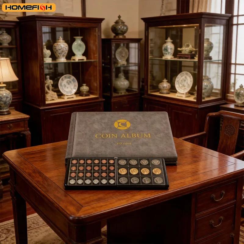 Collectible Coin Supplies Book Binder for Collectors, 312-pocket Collection Album, Suitable for 20, 25, 27, 30, 38, 46 Mm Coins.