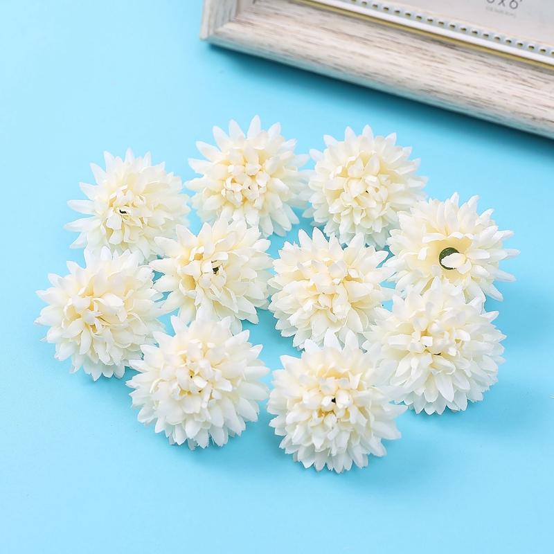 5/10PCs Artificial Flowers 4cm Silk Fake Flowers Heads for Home Room Dceor Wedding Marriage Decoration DIY Craft Gift Accessory