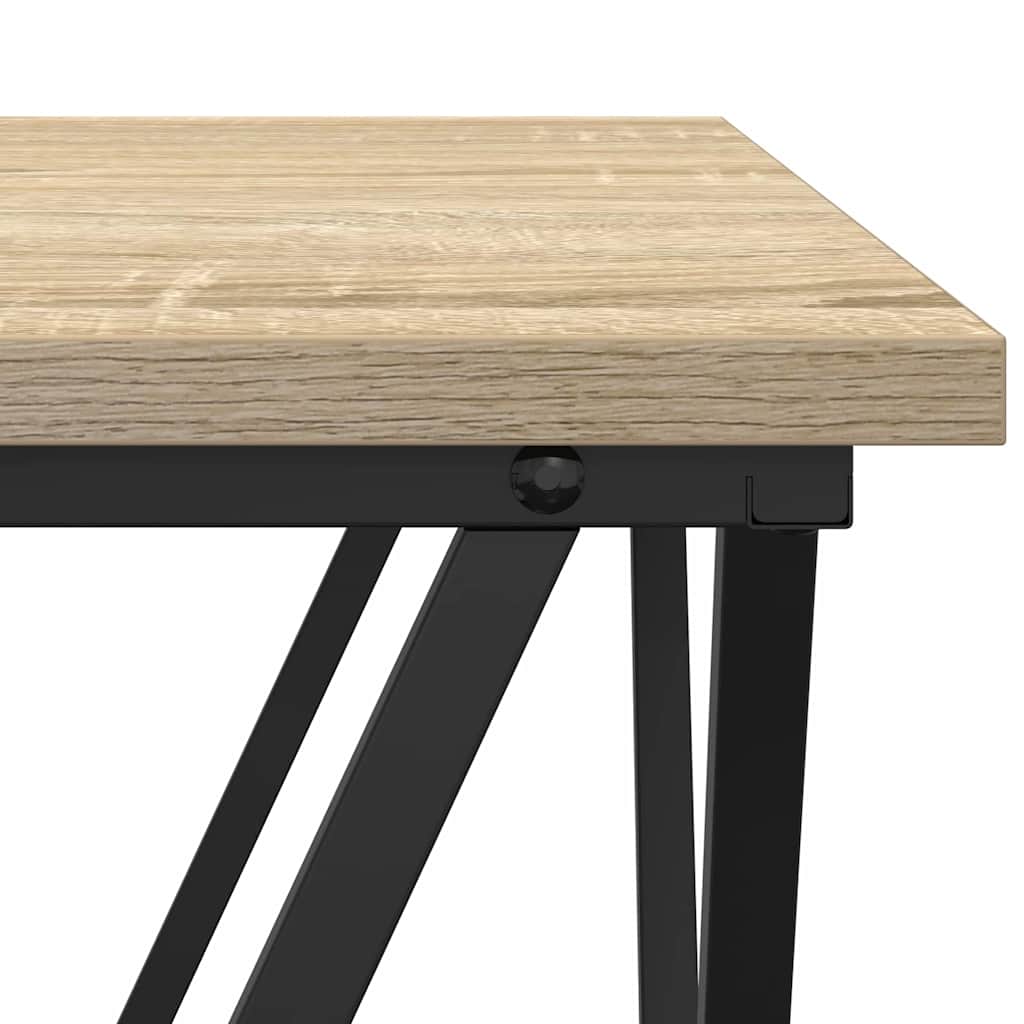 Coffee Table Set 3 Pcs Sonoma Oak Engineered Wood and Steel