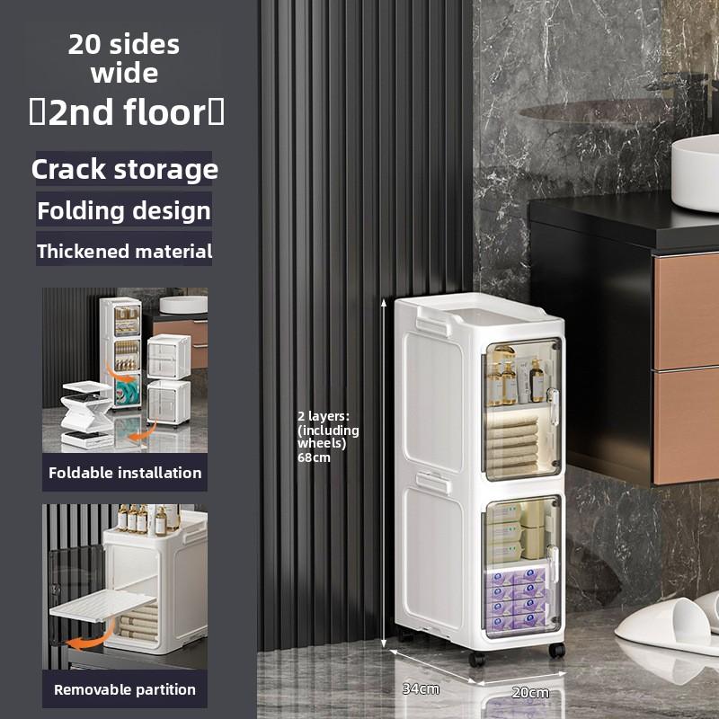 

Складной шкаф для хранения в ванной 1/2/3/4/5/6 ярусная полка тележка кухонный шкафчик для ванной детский шкаф для игрушек складной шкаф узкий шкаф 20cm 2 layers белый