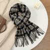 Luksusowa marka kaszmirowy damski szalik w kratę zimowy ciepły szal i otulacz bandana pashmina damski kwadratowy gruby koc poncho