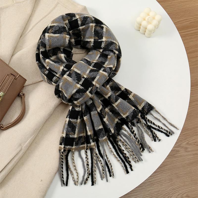Women Winter Cashmere Scarf  Plaid Pashmina Luxury Brand Shawls and Wraps Bufanda Hijab Travel Stoles Echarpe Warm Blanket