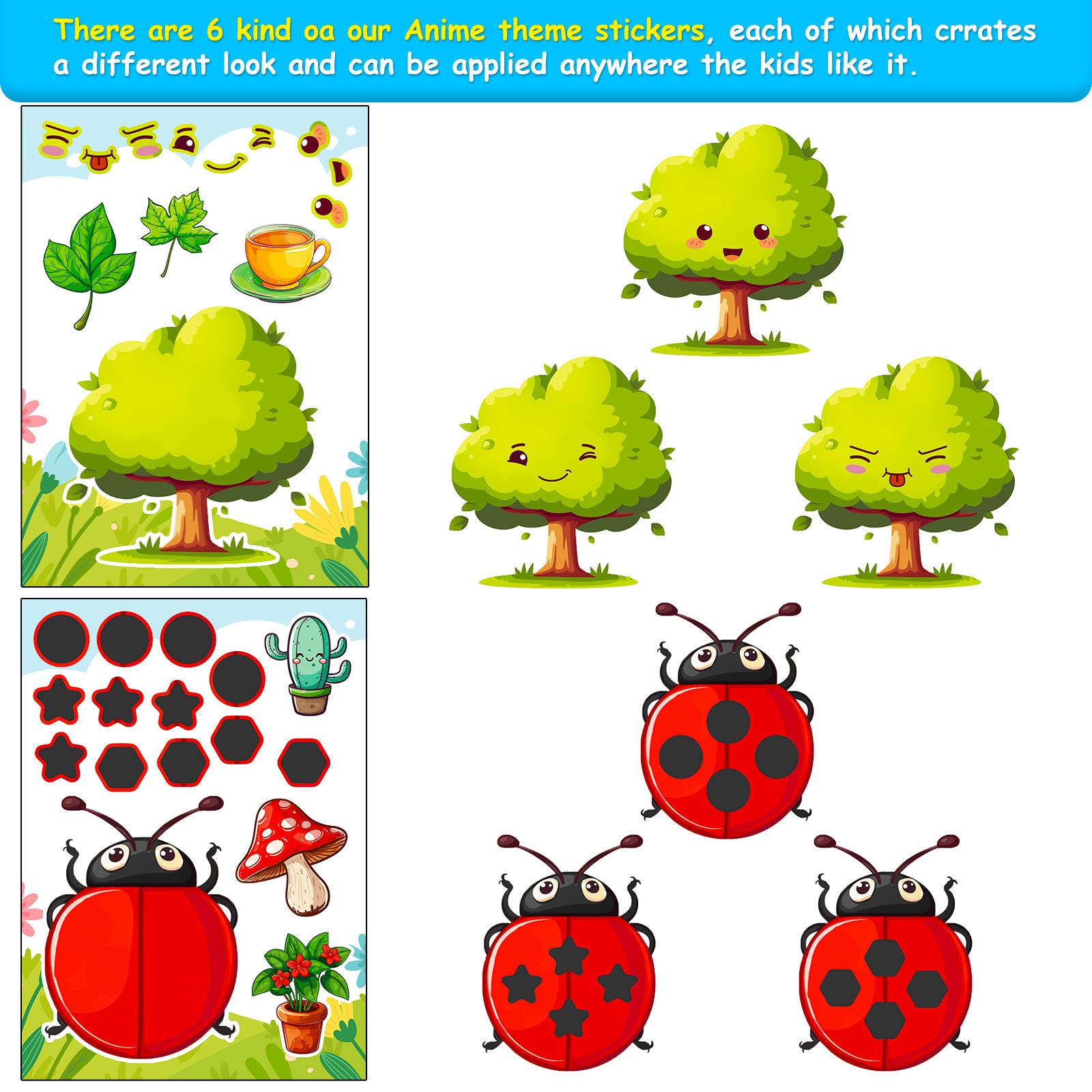 

12 Фото/упаковка Детский мультяшный Весенний сад Пчела Игрушка Ручная работа Пазл Наклейка Эмодзи Сменные