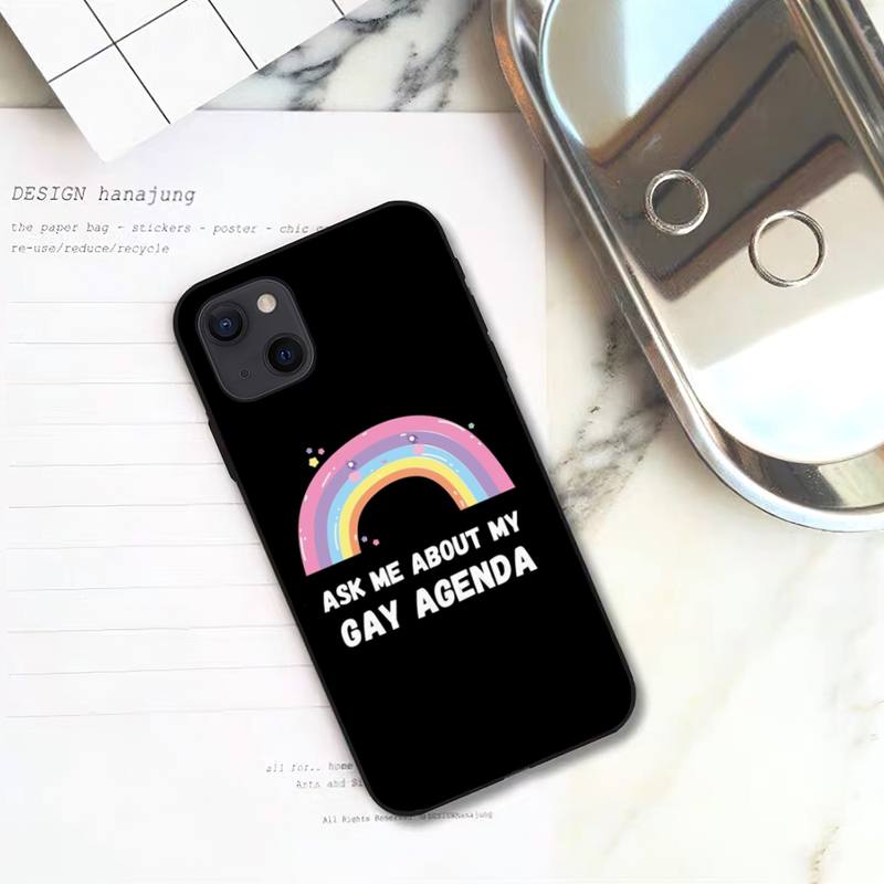 

Запитайте мене про мій чохол для телефону Gay Agenda LGBT для iPhone 11 12 Mini 13 14 15 Pro XS Max X Plus SE XR Shell iPhone11