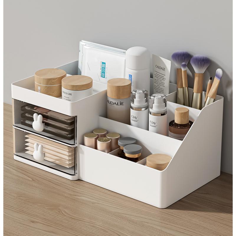 Drawer-type Cosmetics Storage Box Organizer Plastic Jewelry Lipstick Makeup Storage Box Desktop Student Stationery Pencil Holder