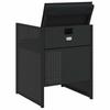 5 Piece Outdoor Dining Set with Cushions Black Poly Rattan