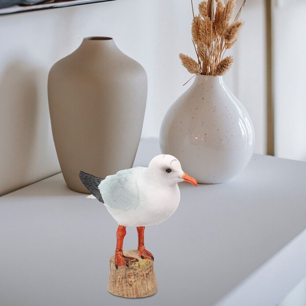 Cute Seagull Statue Cartoon Miniature Bird Figure Bird Animal Figures  Car Interior Decorations