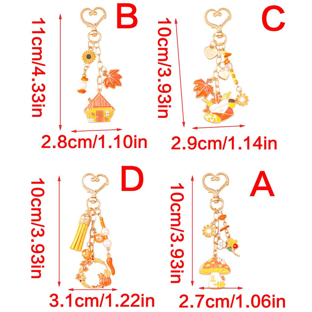 Festlicher Pilz Kürbis Schlüsselanhänger Dekorative Blume mit Perlen Schlüsselhalter Dekoration Für Rucksack Handtasche Schmuck