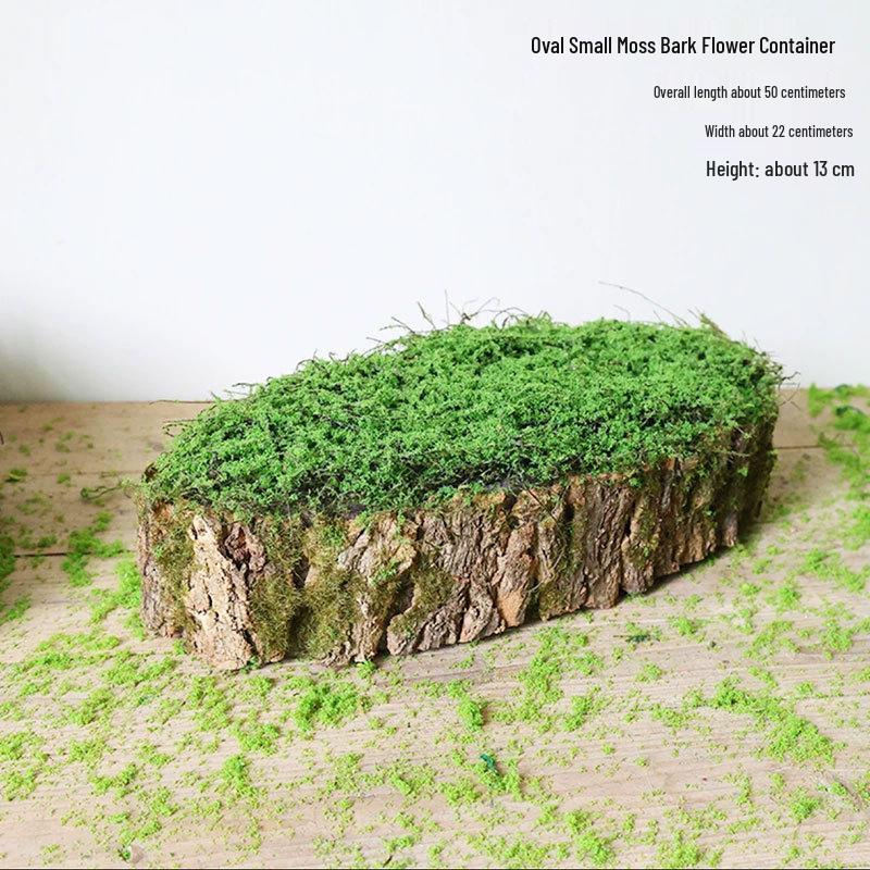 Forest Style Artificial Tree Stump with Moss Bark - Kindergarten and Country Style Decorative Ornament, Perfect for Landscaping or Inserting Flowers.