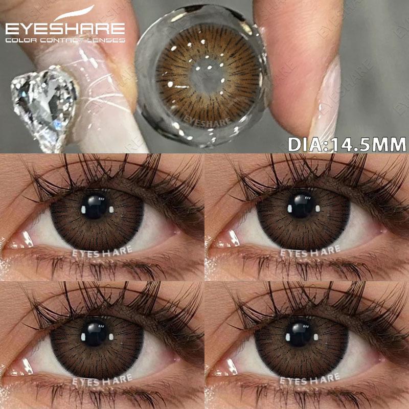Color Contact Lenses Fashion Black Eye Lenses 1 Pair Beauty Gray Soft Contact Lenses Yearly Colored Lenses for Eyes