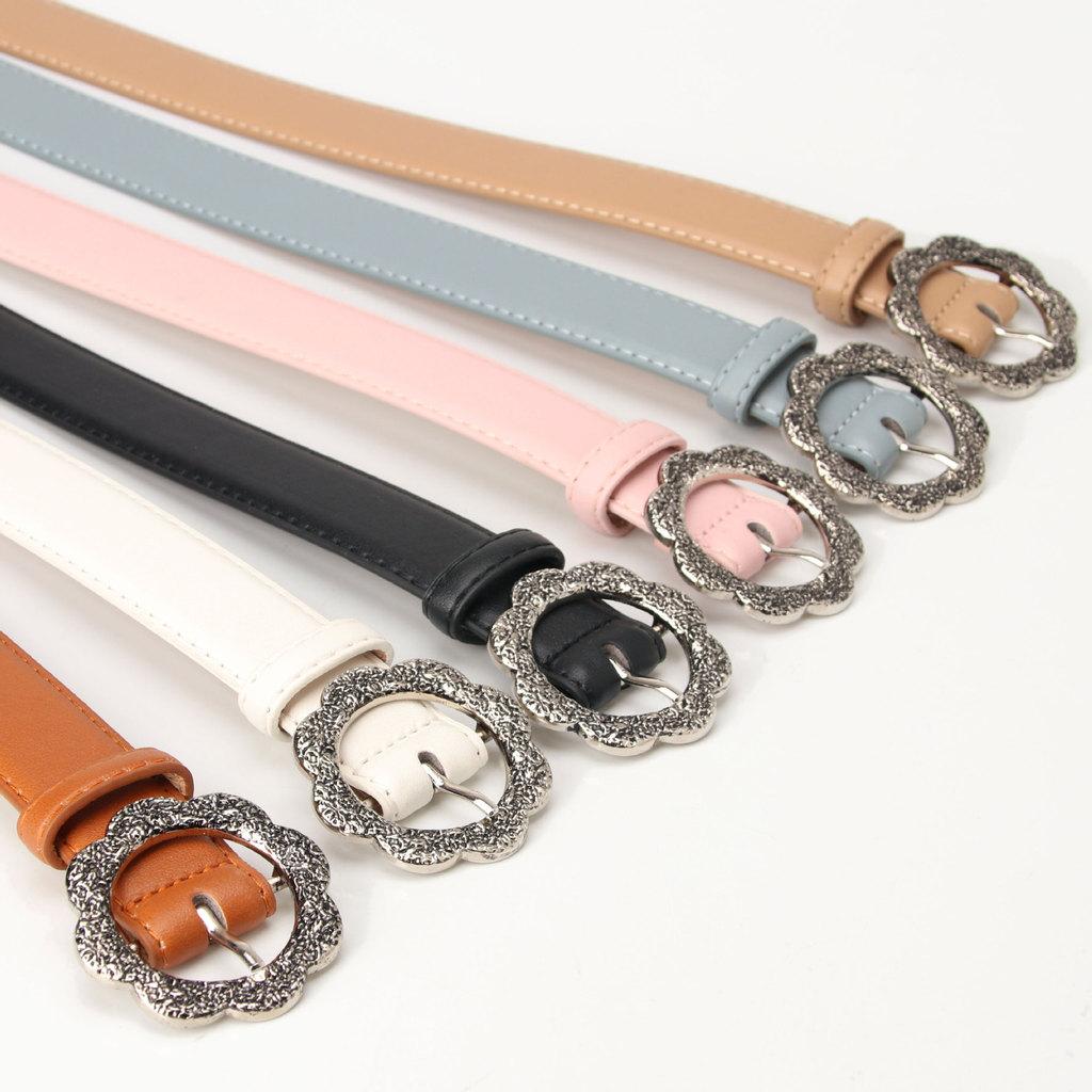 Damen Vintage Blumenmuster Pu-Gürtel Mit Legierungsschnalle Für Freizeit- Und Bürokleidung