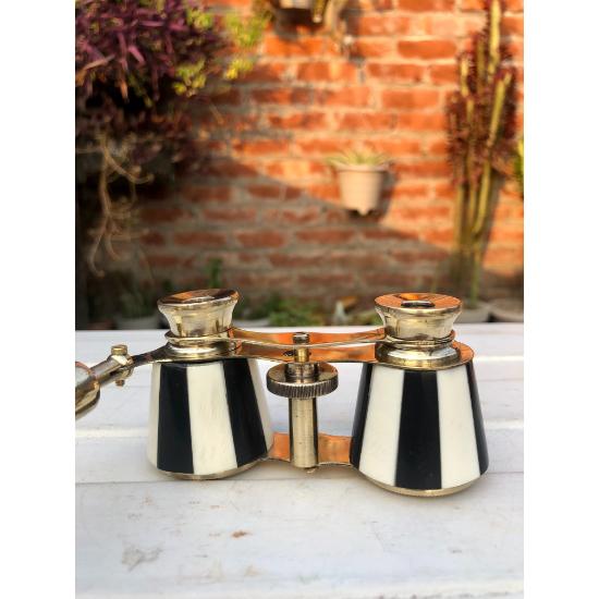 Binocolo da teatro in ottone antico Madreperla e manico Raccordi in ottone India Binocolo vintage