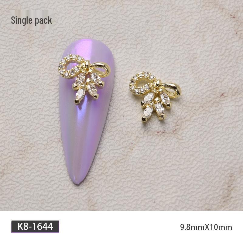 Luxury Zirconia Rhinestone Bow Nail Art Accessories