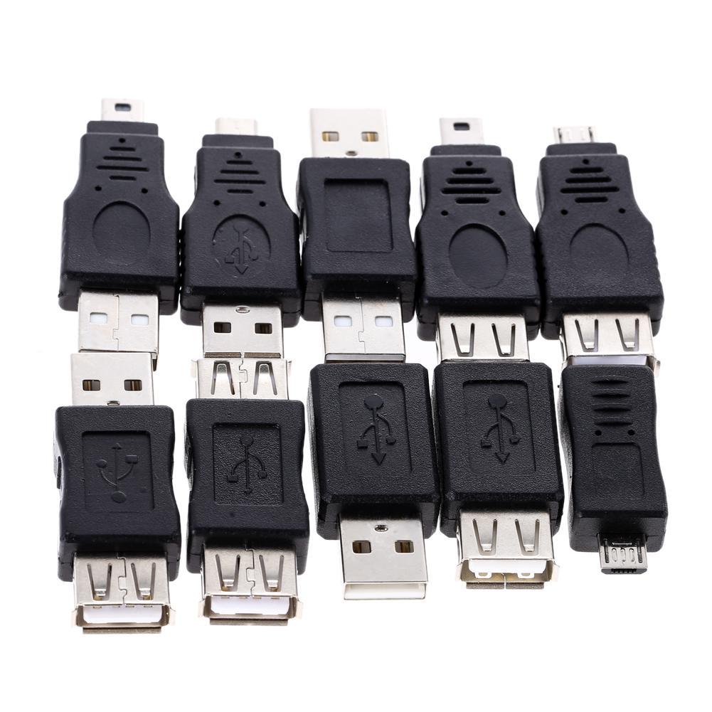 

10 шт. OTG 5-контактный адаптер F/M чейнджера USB-переходник «папа-мама» Micro USB