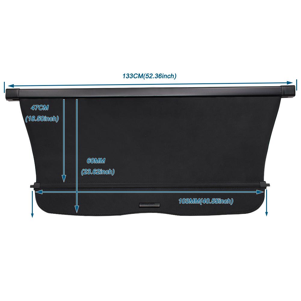 Car Trunk Cover Cargo Shield Cover for Honda CRV 2023 US Version Luggage Carrier Curtain Retractable Black Canvas