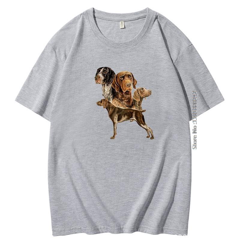 Summer Mens Short Sleeve Tshirt Funny German Shorthaired Pointer Graphic T Shirts Dog Print Casual Cotton Tops Man Tees